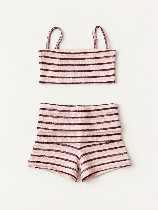 SWEET LATTE LOLA | Women’s Striped Knit Two-Piece Set