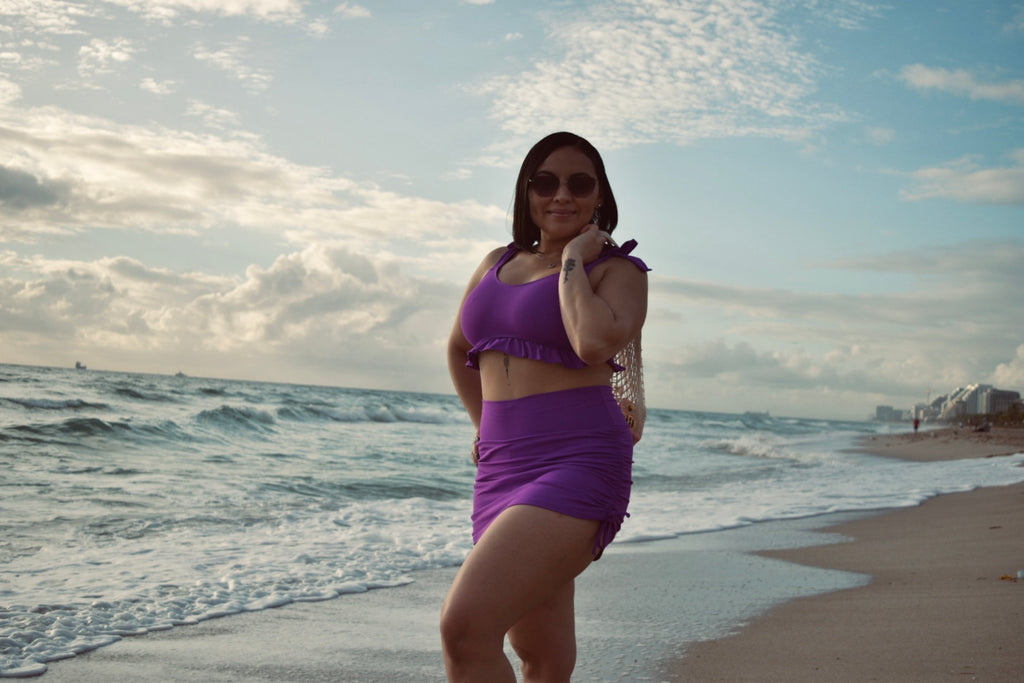 Violet Drawstring Skirt Set