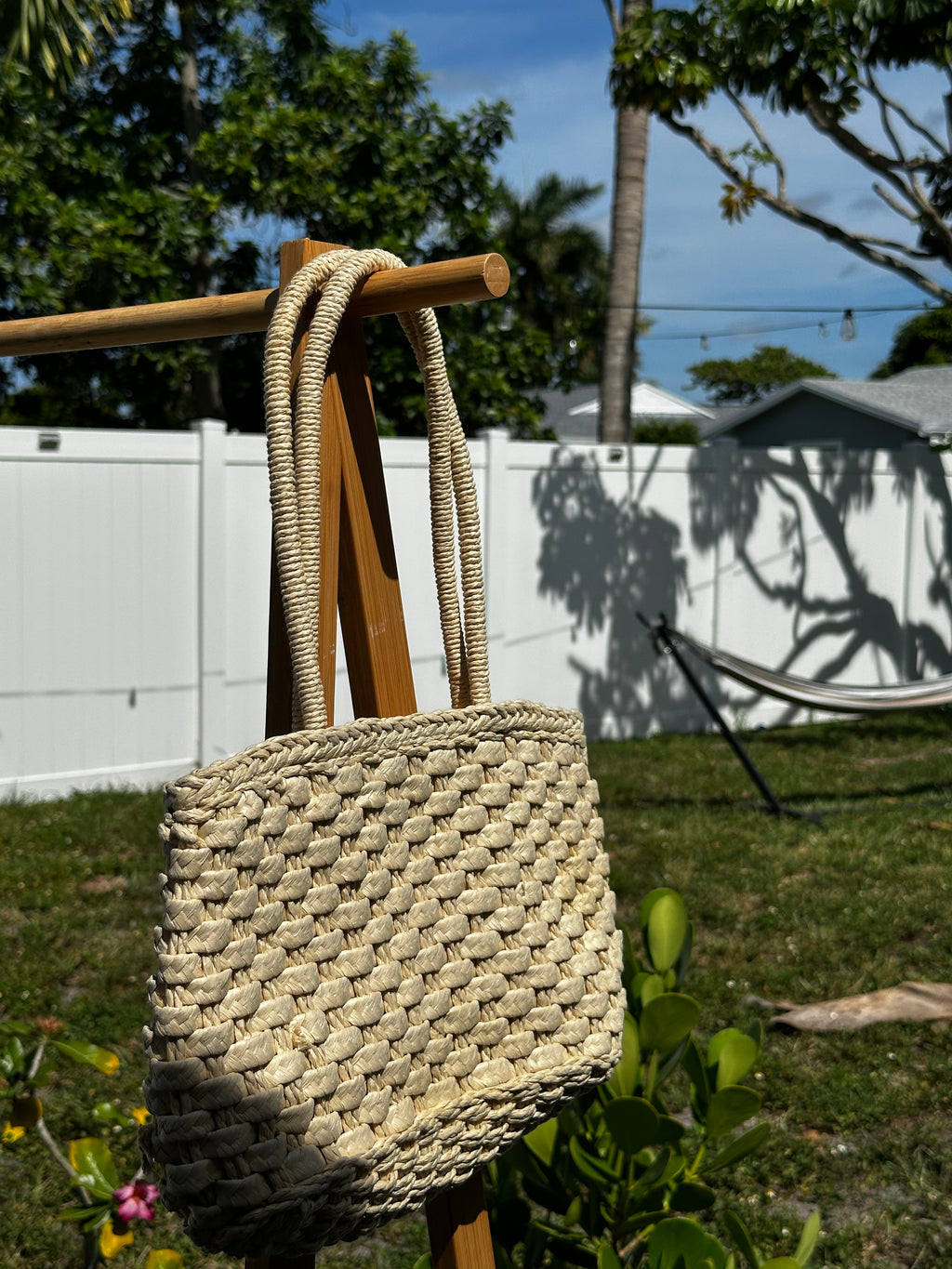 Natural Woven Tote Bag