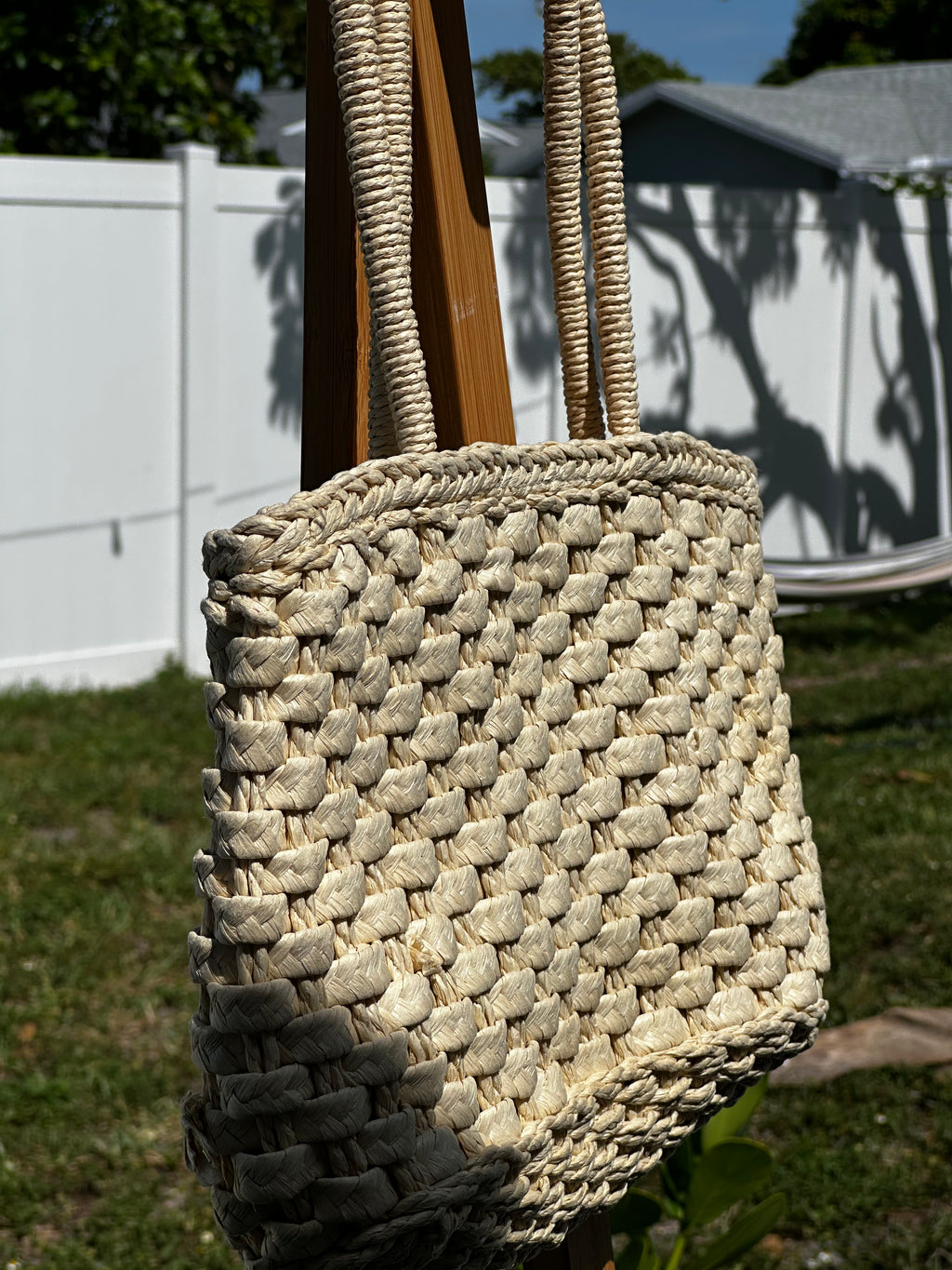 Natural Woven Tote Bag