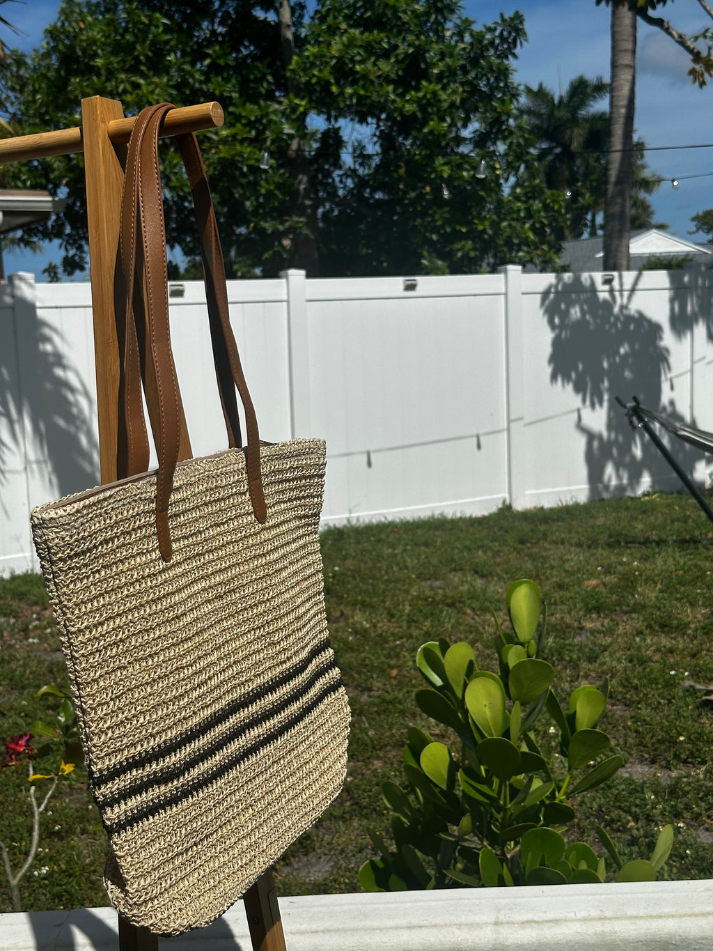 Coastal Stripe Woven Tote