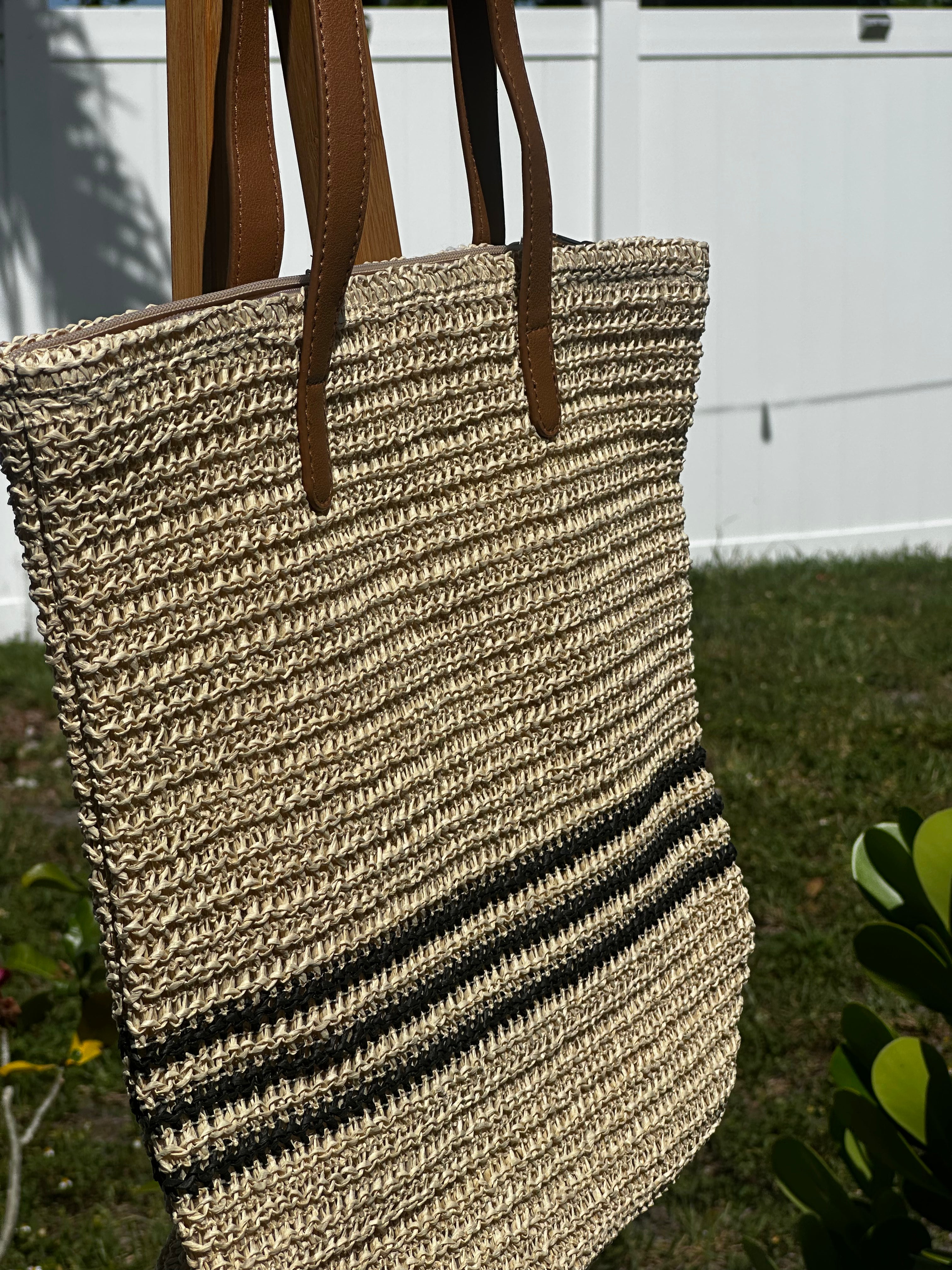 Coastal Stripe Woven Tote